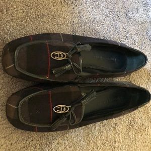 Navy checker pattern flats